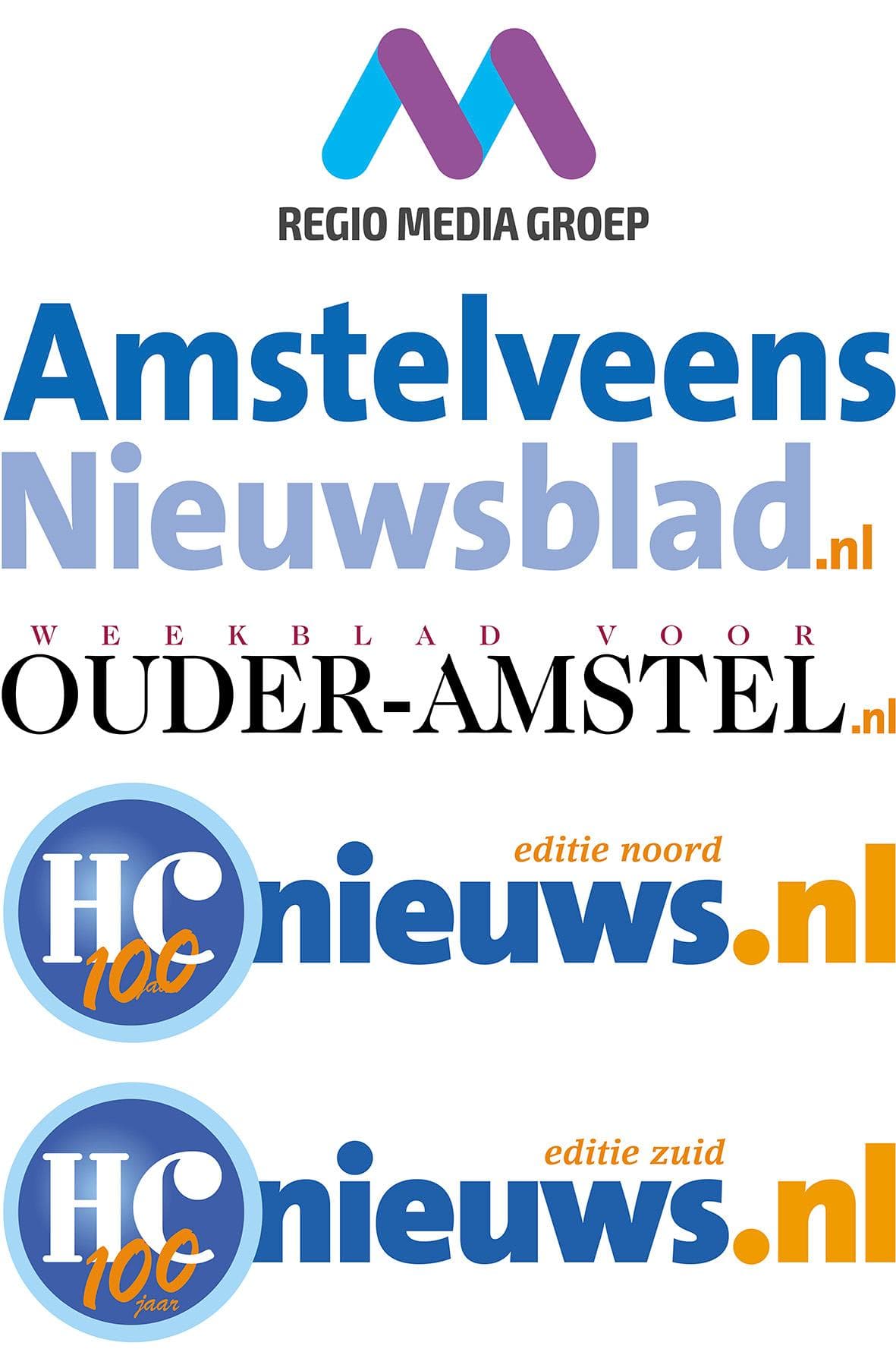 Regio Media Groep, HCnieuws Noord and Zuid, Weekblad voor Ouder-Amstel, and Amstelveens Nieuwsblad